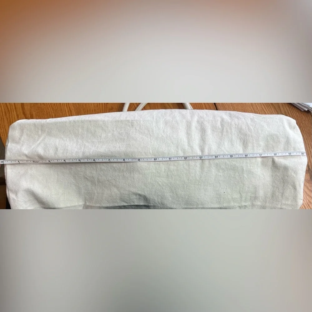 NWT PINK Victoria’s Secret Large Canvas Tote Duffel Bag Cream w/Black print. - Picture 6 of 11